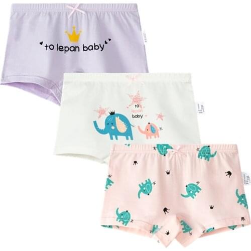 Striped Underwear for Girls Boxer Kids Elephant Animal Cotton Underpanties Girl Clothes 3 4 6 8 10 12 14 Years Old OGU203033