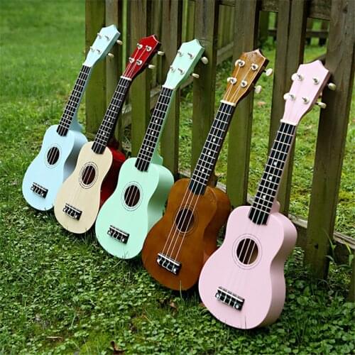 21 inch colorful ukulele small guitar for beginner ukulele with bag guitar strings