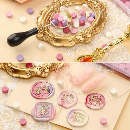 Octagon Retro Vintage Wax Seal 100pcs Tablet Pill Beads for Wedding Envelope Decor DIY Seal Stamp Tablet Pill