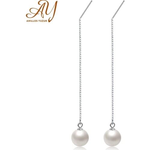 Anillos Yuzuk 100% Really Silver 925 Jewelry Classic Pearl Drop Earrings Women 925 Sterling Silver Drop Earrings Fine Jewelry