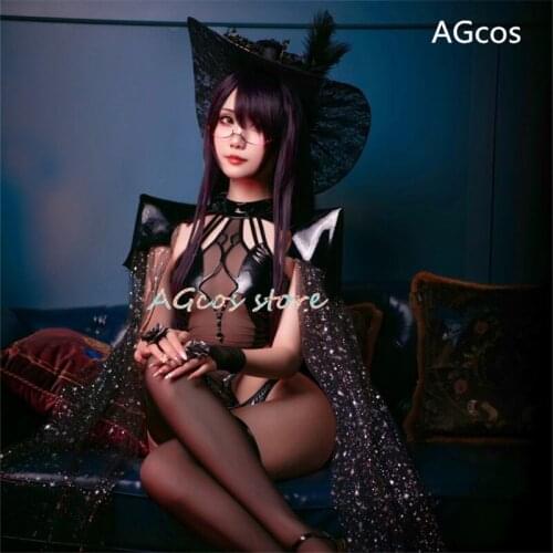 AGCOS Original Design Witchs Assembly Cosplay Woman Sexy Jumpsuits Leather Suit Halloween Sexy Cosplay Costume