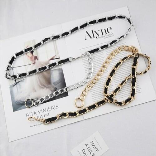 Kemeiqi Menand women hip-hop metal belt chain accessories fashion dress jeansbelt decoration trendy pants chain fashionall-match