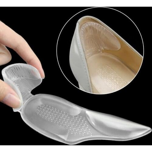 1 Pair 3 in 1 Heel Pads GEL Shoe Pad Arch Support Insole High Heel Pain Relief Orthopedic Thick Soft Elastic T Shape Liner Non