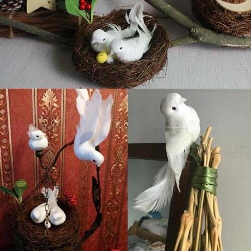 1PC Party Supplies Craft Birds DIY Foam Feather Artificial White Birds Doves Bird Wedding Home