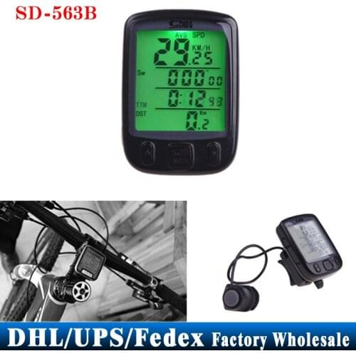 100pcs/lot SD-563A/B LCD Mountain Computer Odometer Speedometer Waterproof