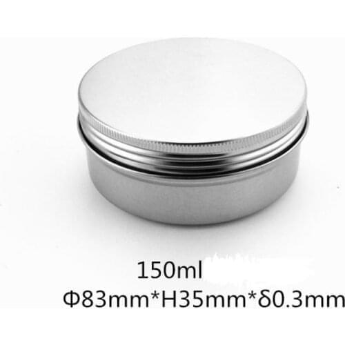 200PCS/LOT 150 ML Hair Wax Pomade Box Empty Aluminum Container with Screw Lid Tea Box Round Cosmetic Metal Tin Cans Cream Jar
