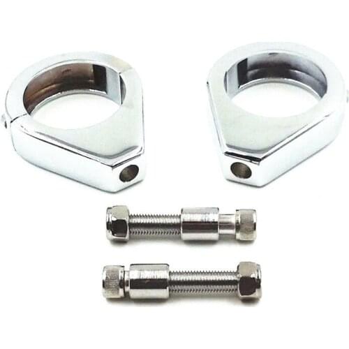 2x Chrome Plastic Turn Signal Mount Bracket 41mm Fork Relocation Clamp Scooter Offroad For Honda Yamaha Suzuki Kawasaki