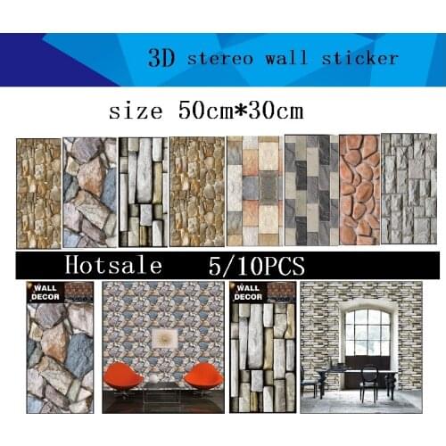 3D Three-dimensional Ceramic Tile Beautiful Wallpaper Self-adhesive Pvc Wall Sticker