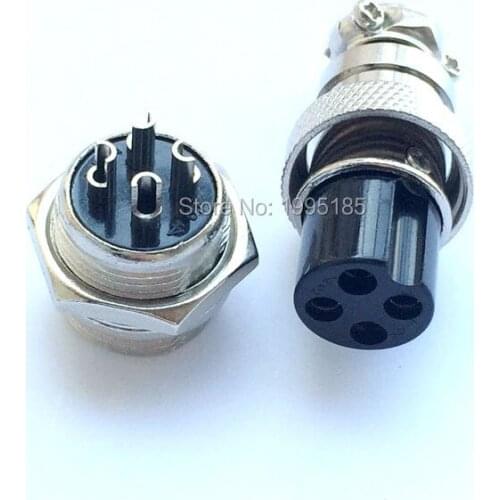 5set GX16 4 Pin Male & Female Diameter 16mm Wire Panel Connector GX16 Circular Connector Aviation Socket Plug