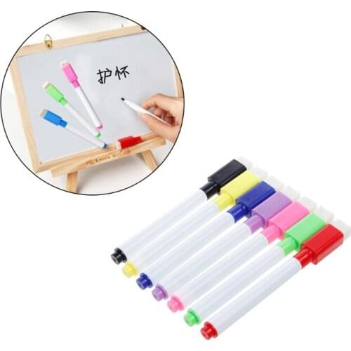 5Pcs Whiteboard Pen Erasable Dry White Board Markers Black Ink Fine Size Nip R9UA
