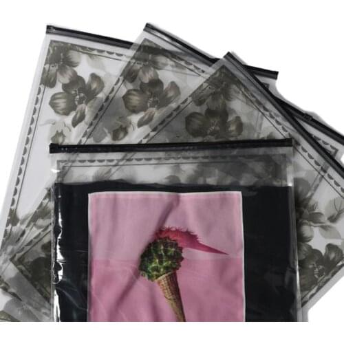 50pcs Plastic Zipper Self Seal Bags Clear Printing Clothing Store Clothes Packaging Supplies 30x40cm