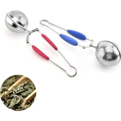 50pcs Tea Infuser Spoon Strainer Kitchen Gadget Tool Stainless Steel Steeper Handle Shower Tea Making Filter NO474