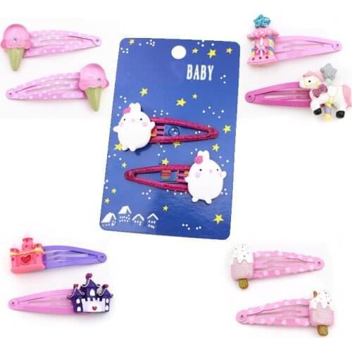 5cmBB clip bangs clip ice cream carousel princess hairpin jewelry children girl baby hair accessories holiday gift headdress