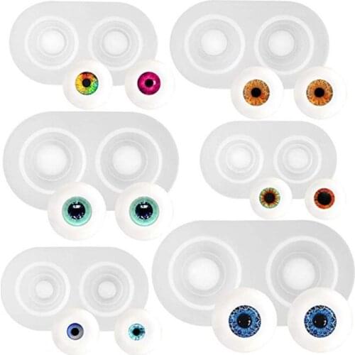 6 Sizes Doll Eyes Mold Doll Heavy Pupil Eye Eyeball Dome Silicone Molds Kit Crystal Mold Soap Making Drop shipping
