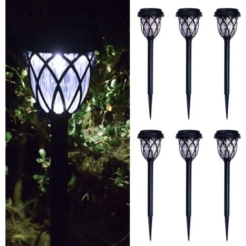 6 Pcs LED Solar Garden Light Outdoor Solar Powered Lamp Waterproof Landscape Lighting For Pathway Patio Yard Lawn Decoration