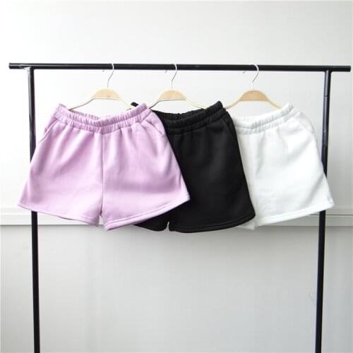 CDJLFH 2021 Hot New Summer Womens Simple Casual All-match Shorts Workout Cycling Shorts Female Elastic Slim Purple Basic Shorts