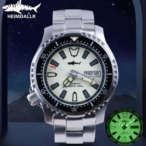 Heimdallr Mens Automatic Diving Watch Sapphire Crystal Luminous 200M Water Resistance Japan NH36A Mechanical Movement Watches