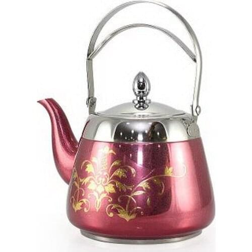 With Tea Filter Stainless Steel Water Kettle Flower Pattern Palace Tea Pot Thicker Bottom Kung Fu Tea Kettle Coffee Pot