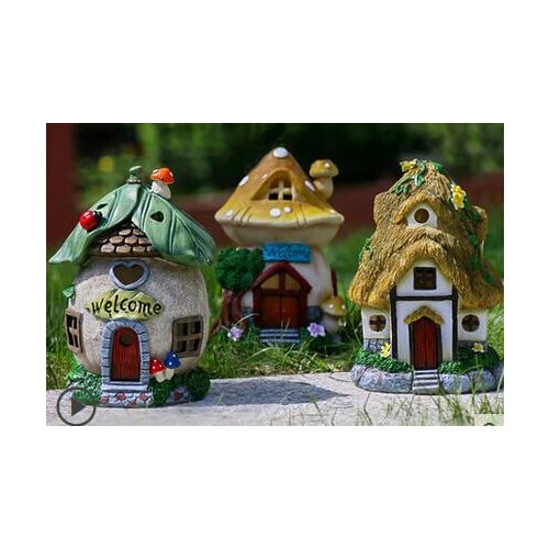 Creative ornament solar energy Decoration lamp house Villa garden courtyard house balcony per craft statues Home decoration dies