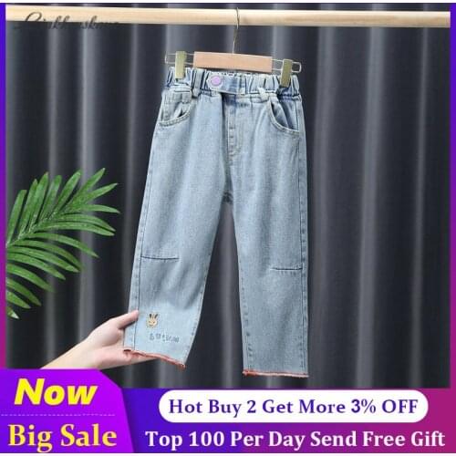 Girls Denim Jeans Spring Autumn 2020 New Design Ripped Jeans For Kids Toddler Trousers Baby Boys Jean Infant Clothing 90-130 cm