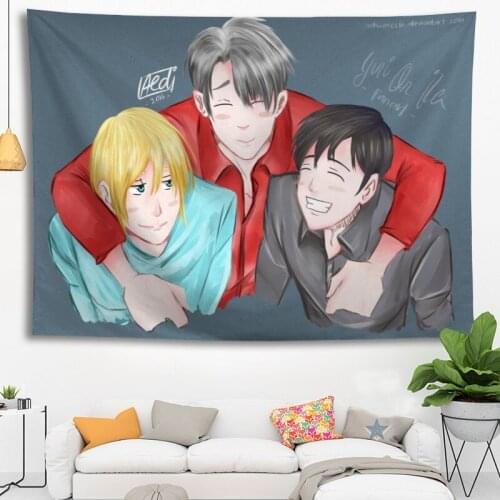 Hot Sale Custom Anime Yuri On Ice Printed Tapestry Background Decorative Tapestry Various Sizes Wall Hanging Decor