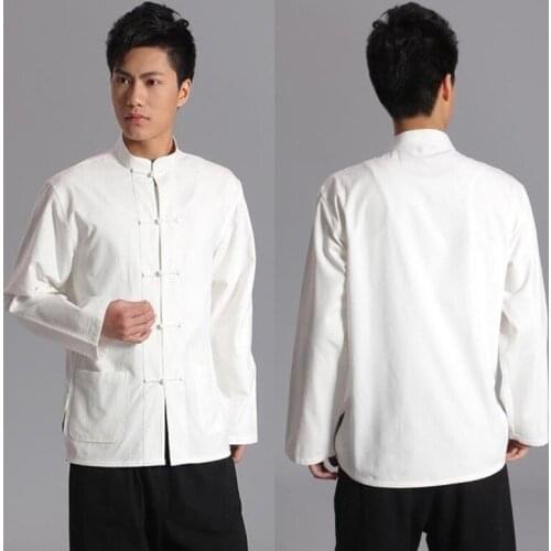 Chinese Traditional Chinese Clothing For Men Tang Suit Linen Tops Garment Kung Fu Suits Men Blouse Shirt Hanfu Kungfu Uniform