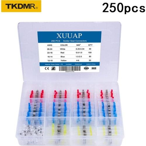 250/120/100/65/50PCS waterproof welding sealing wire connector kit thermal docking connector automotive marine insulation