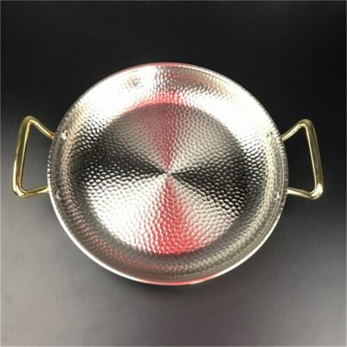 Korean fried chicken plate frying pan Spanish seafood rice pot double ear thickened stainless steel seafood stewed rice pot