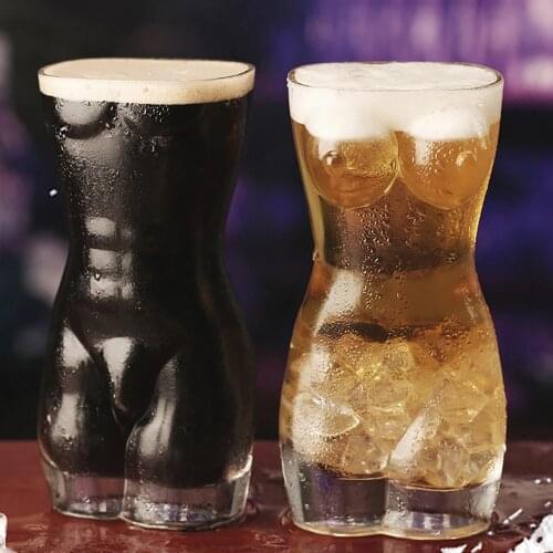 400ML/ 700ML Water Cup, Transparent Human Body Shaped Beer Glass Mug Teacup for Women Men