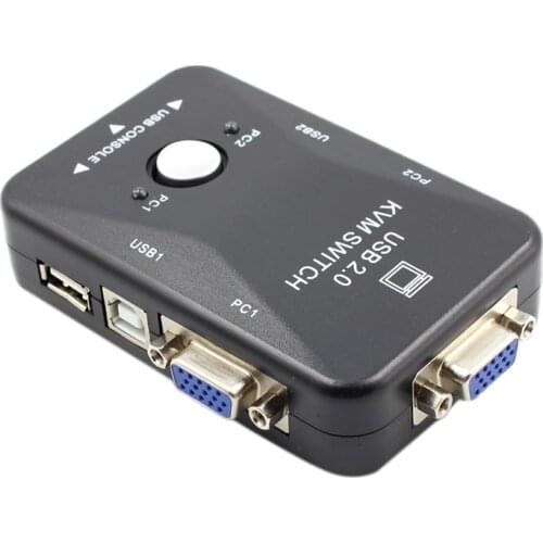 KVM Switch 2 Port VGA Switch USB 2.0 KVM Mouse Switcher Keyboard 1920X1080 Box Sharing Switch Vga Splitter
