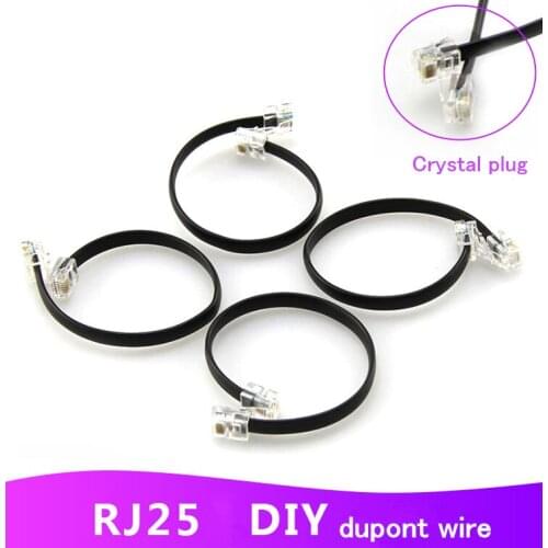 Make accessories 6P6C RJ25 crystal plug connector robot extension parts Dupont line 20 35 50 cm