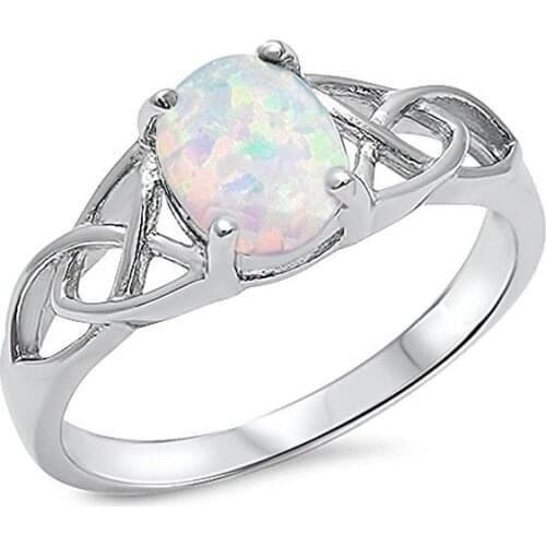 XKXLHJ Fashion Jewelry, Oval Opal Ring, Jewelry Engagement Ring Birthstone Birthday Gift Size 6-9