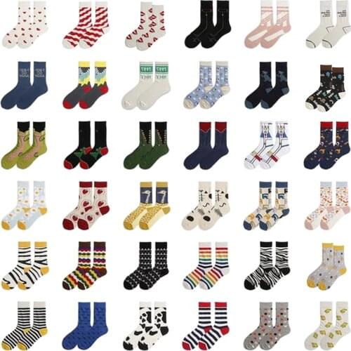 Spring and Summer Street Sports Skateboard mens Tide Socks Cartoon Personality Hip-Hop Couple Fashion womens Tube Socks