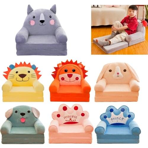 New Cartoon Armchair Cover Cute Cartoon Washable Children Fold Sofa Chair Seat Cover Upholstered Living Room Durable Comfortable