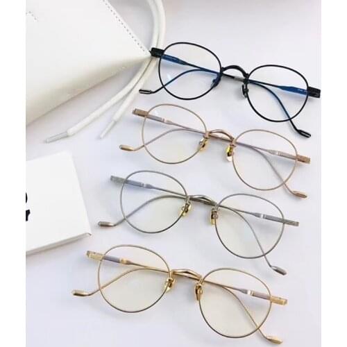 2021New Korean Gentle Brand Design TOM22 Metal Square Glasses Frame for Men Women Myopia Optical Prescription Eyeglasses Eyewear