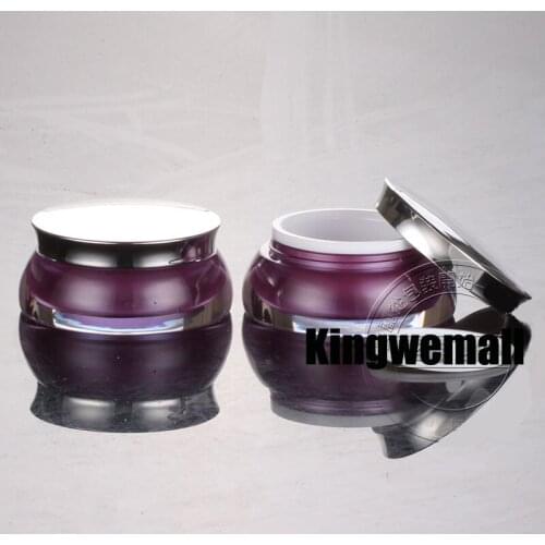 Wholesale 100pcs/lot High Grade Capacity 30g 30ml Empty Acrylic Purple Cream Jar For Cosmetic Packaging