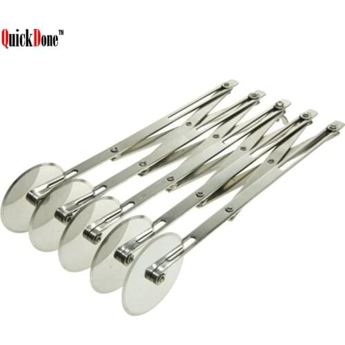 QuickDone Stainless Steel Wheels Pizza Cutter 5 Wheel Pasta Rocker Pizza Knife Pastry Cutter Cakes Bread Making Tools AKC5235