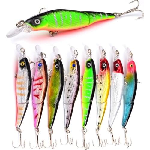1PCS Lifelike Multi Section Sea Bass Fishing Lure 92mm/7.5g Crankbaits Artificial Minnow Hard Bait Wobblers for Pike Carp Tackle