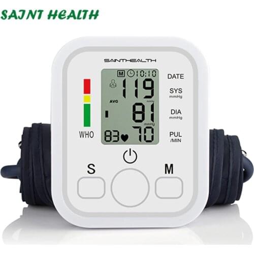 SaintHealth Automatic Digital Upper Arm Blood Pressure Monitor Heart Beat Rate Pulse Meter Tonometer Sphygmomanometer pulsometer