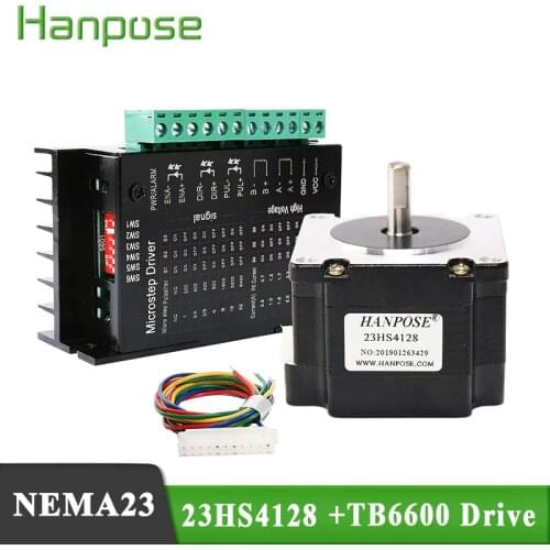 NEMA23 57 stepper motor 23HS4128 with Tb6600 driver controller motor 2.8A 55N.cm 41mm For 3D Printer Monitor Equipment