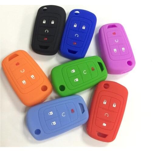 Silicone rubber car key cover case for buick Encore 4BUTTON key