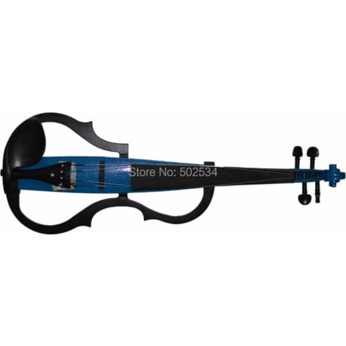 Blue Beginner Wood Electric Violin/ Fiddle For Sale, Gift Headphone/ Rosin/ Case And Cable New