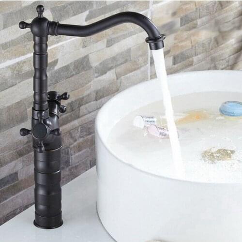 Oil Rubbed Bronze Brass Kitchen Wet Bar Bathroom Vessel Sink Faucet Swivel Spout Mixer Tap Single Hole Two Handles mnf021