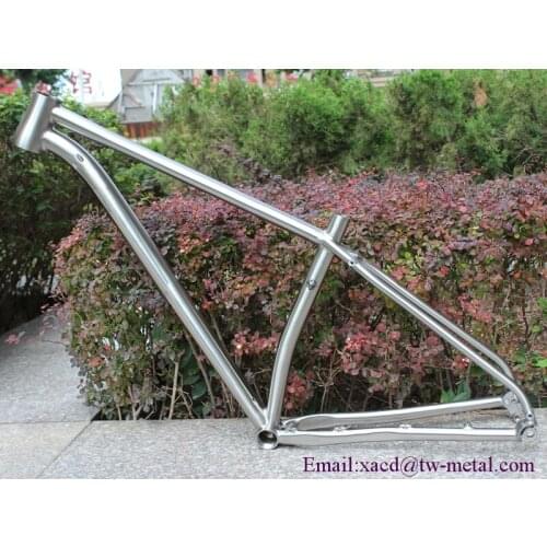 Titanium mtb bicycle frame with taper head tube and thru axle dropouts BSA thread BB shell inner line