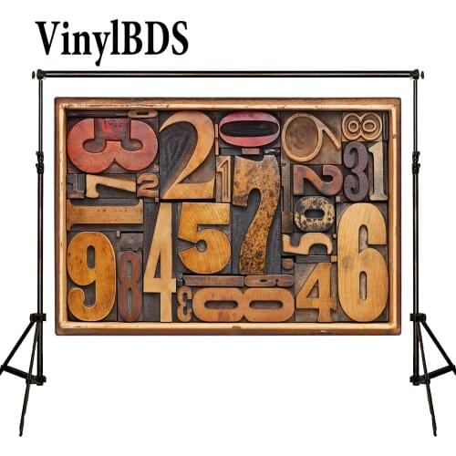 VinylBDS Background Wood Letter Wall Backdrop Newborn Photography Background Wood Floor Wall Photography Backdrops for Studio