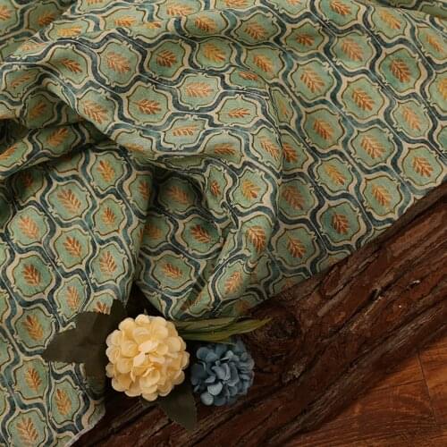 High grade mai-ya ramie printed cotton fabric Wedding Dress Tulle Skirt Material fabrics for patchwork kumas telas por metros