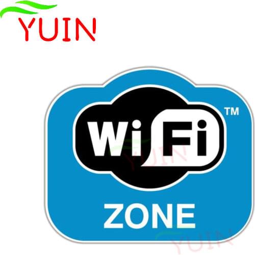 Creative Car Sticker WiFi Zone Internet Decals Fashion PVC Window Bumper Decoration Accessories Waterproof Decal 13*11cm