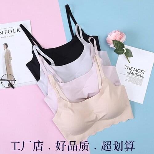 Womens Underwear One-piece Sling Gathered Without Steel Ring Shockproof Vest Yoga Sports Bra Underwear