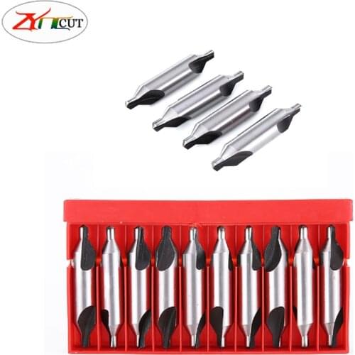 10Pcs/set 1 1.5 2 3 4 5 6 8 10mm High speed steel full grinding center bit,White steel center positioning bit，HSS Center bit