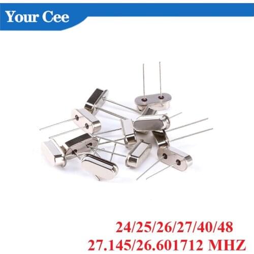 10Pcs 49S Crystal Oscillator Resonator Ceramic Quartz DIP Oscillator 24 / 25 / 26 / 27 / 40 / 48 / 27.145 / 26.601712 MHZ